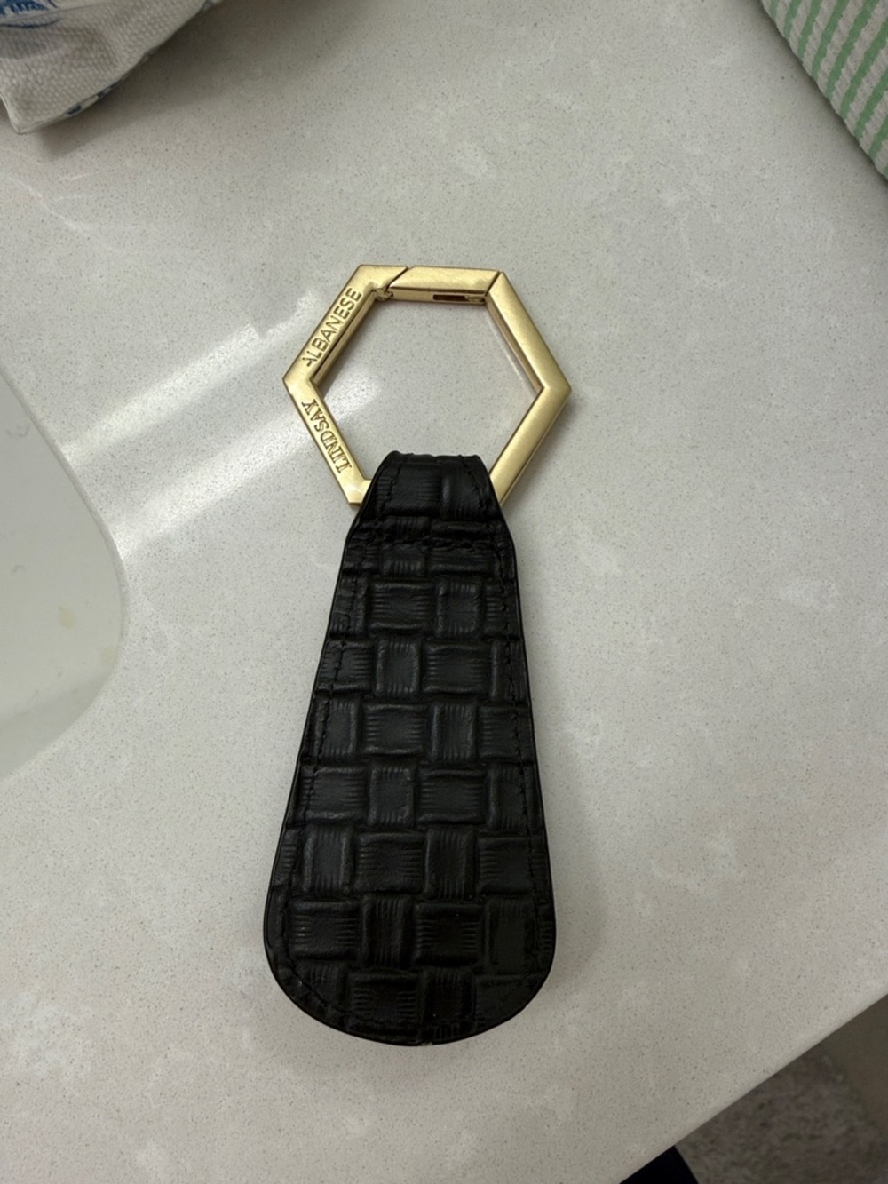 Lindsay Albanese Black Leather Hat Clip